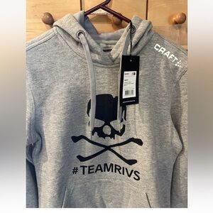 Craft Sportswear gray skull cross bones Hoodie #TEAMRIVS Women NEW SWEATSHIRT XS